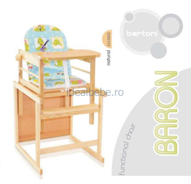 Bertoni - Scaun masa lemn Baron natur